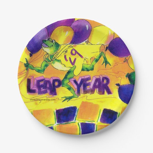 うるう年のパーティーのプレート ペーパープレート (正面)