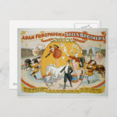 うるう年の女性/ピエロの女性のサーカスポスター ポストカード (正面/裏面)