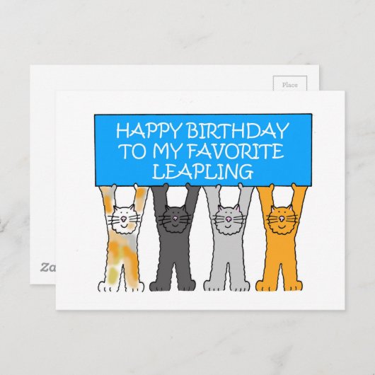 うるう年の誕生日のアメリカのスペル ポストカード (正面/裏面)