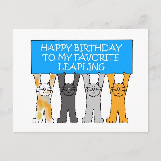 うるう年の誕生日のアメリカのスペル ポストカード (正面)