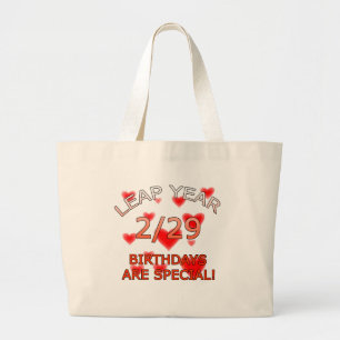 うるう年の誕生日は特別です! ラージトートバッグ