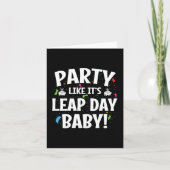 うるう年の誕生日パーティーうるう日ベビー2月29日 カード (正面)