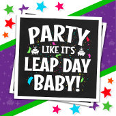 うるう年の誕生日パーティーうるう日ベビー2月29日 スタンダードカクテルナプキン
