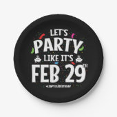 うるう年の誕生日パーティー2月29日リーパーうるう日 ペーパープレート (正面)