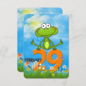 うるう年の誕生日パーティー 招待状 (正面/裏面)