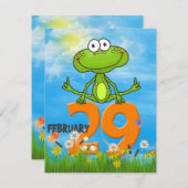 うるう年の誕生日パーティー 招待状 (正面/裏面)