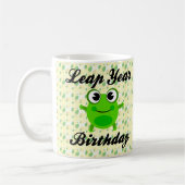 うるう年の誕生日、かわいいカエル コーヒーマグカップ (左)