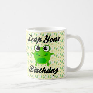 うるう年の誕生日、かわいいカエル コーヒーマグカップ