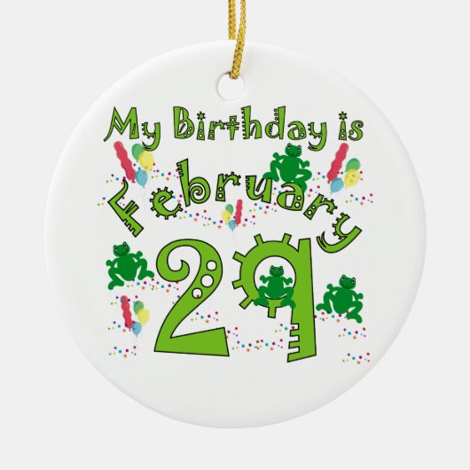 うるう年の誕生日 セラミックオーナメント (正面)