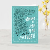 うるう年ウサギ誕生日 カード (黄色い花)