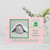 うるう年ガール フォト 出生発表 招待状 (スタンド正面)