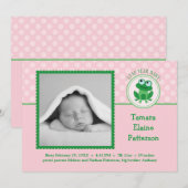 うるう年ガール フォト 誕生日 発表 招待状 (正面/裏面)