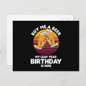 うるう年ビール好きリーパー誕生日うるう年赤ちゃん ポストカード (正面/裏面)