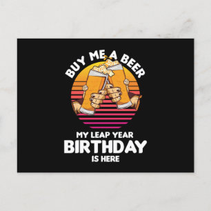 うるう年ビール飲み跳び職人誕生日 ポストカード