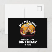 うるう年ビール飲み跳び職人誕生日 ポストカード (正面/裏面)
