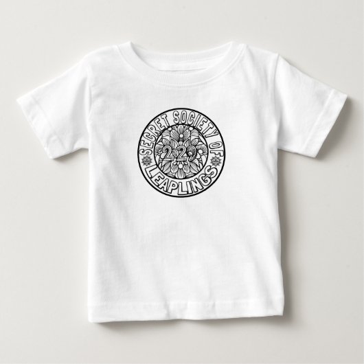 うるう年生まれの秘密結社 面白いうるう年生まれ うるう年者 ベビーTシャツ (正面)