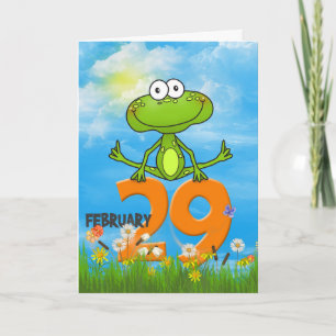 うるう年誕生日カエル カード