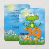 うるう年誕生日パーティー 招待状 (正面/裏面)