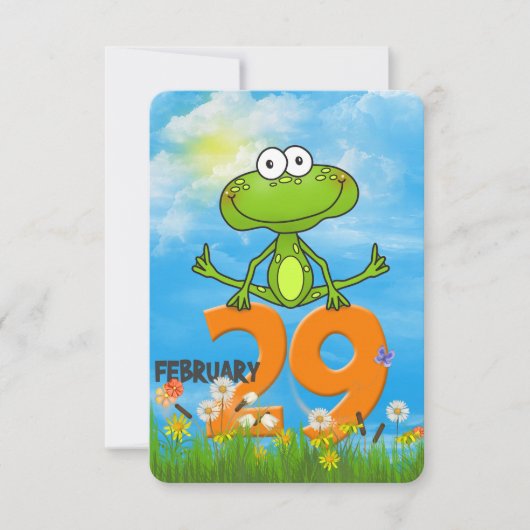 うるう年誕生日パーティー 招待状 (正面)