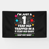 うるう年誕生日パーティー 4歳誕生日 閏日 2月 横断幕 (横)
