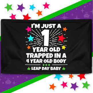 うるう年誕生日パーティー 4歳誕生日 閏日 2月 横断幕