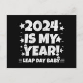 うるう年誕生日2024年は私の年 2月29日誕生日 ポストカード (正面)