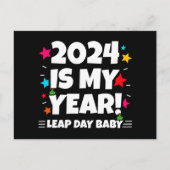 うるう年誕生日2024年は私の年 2月29日誕生日 ポストカード (正面)