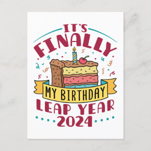 うるう年2024ついに私の誕生日 ポストカード