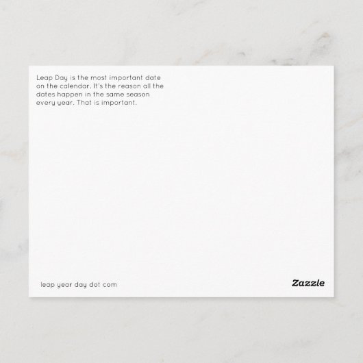 うるう日の情報 ポストカード (裏面)