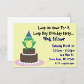 うるう日の誕生日パーティーの招待 招待状 (正面/裏面)