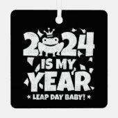 うるう日リーパー2024は私の年2月29日誕生日 メタルオーナメント (裏面)