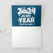 うるう日リーパー2024は私の年2月29日誕生日 箔グリーティングカード (内側レイダウン)