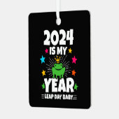 うるう日リープリング2024は私の年2月29誕生日 メタルオーナメント (正面左)