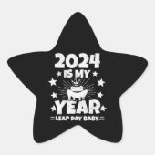 うるう日リープリング2024は私の年2月29誕生日 星シール (正面)