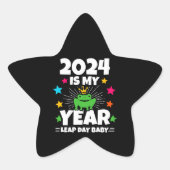 うるう日リープリング2024は私の年2月29誕生日 星シール (正面)
