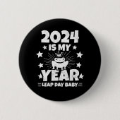 うるう日リープリング2024は私の年2月29誕生日 缶バッジ (正面)