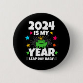 うるう日リープリング2024は私の年2月29誕生日 缶バッジ (正面)