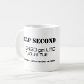 うるう秒2015年のカスタムでカスタムなマグ コーヒーマグカップ (正面左)