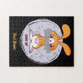 うるさいウサギ 面白い皮肉 コミックデザイン ジグソーパズル (横)