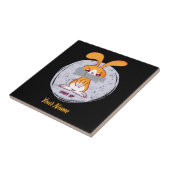 うるさいウサギ 面白い皮肉 コミックデザイン タイル (側面)