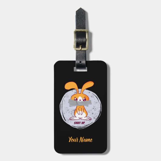 うるさいウサギ 面白い皮肉 コミックデザイン ラゲッジタグ (正面縦)