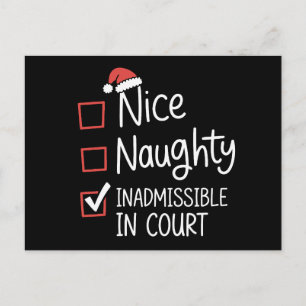 うるさい厄介な 裁判で認められない クリスマスのサンタ シーズンポストカード