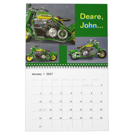 うるさい奴 カレンダー (1月 2027)