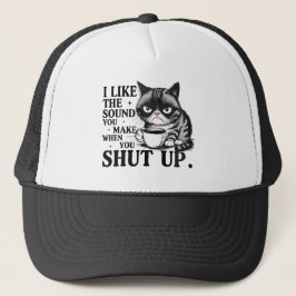 うるさい時に静かにする時の音が好きな猫 キャップ