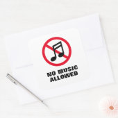 うるさい音楽は禁止された音のサインを許さない スクエアシール (封筒)