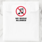うるさい音楽は禁止された音のサインを許さない スクエアシール (バッグ)