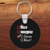 うるさい 悪い子です 私は本当に頑張ったのに クリスマス 面白い キーホルダー (正面)