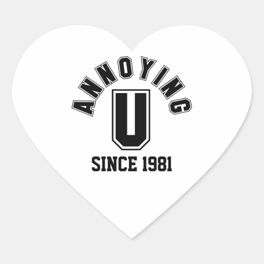 うるさおもしろいいステッカー黒 ハートシール (正面)