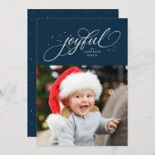 うれしいひとりのフォトネイビーのクリスマス シーズンカード (正面/裏面)