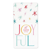 うれしお洒落いスターモダンカラフルパーソナライズされた ラベル (正面)